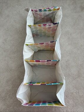 Multicolor Dot Hanging Closet Organizer - White Fabric